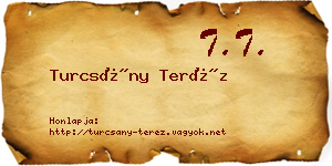 Turcsány Teréz névjegykártya